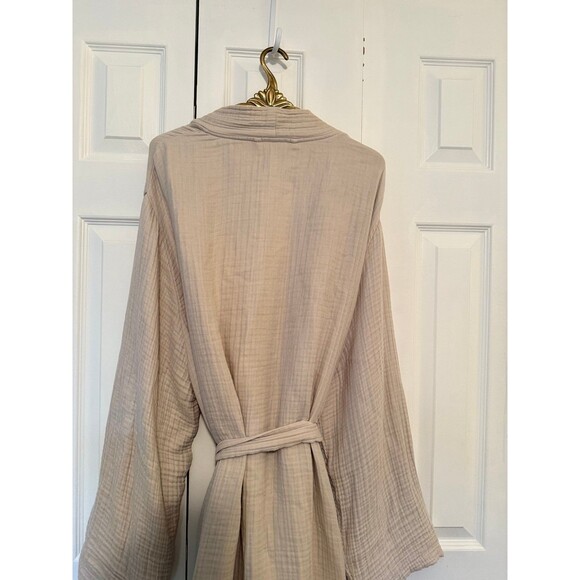 Parachute Cloud Cotton Robe in Bone 100% Cotton Muslin Gauze XXL 1X - Picture 9 of 9